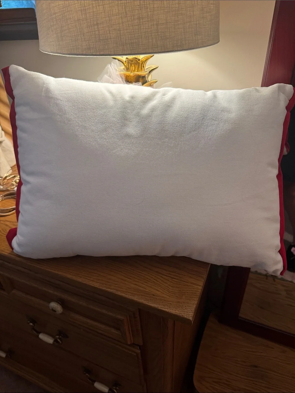 Embroidered Cherry Throw Pillow x 2 - White and Pink